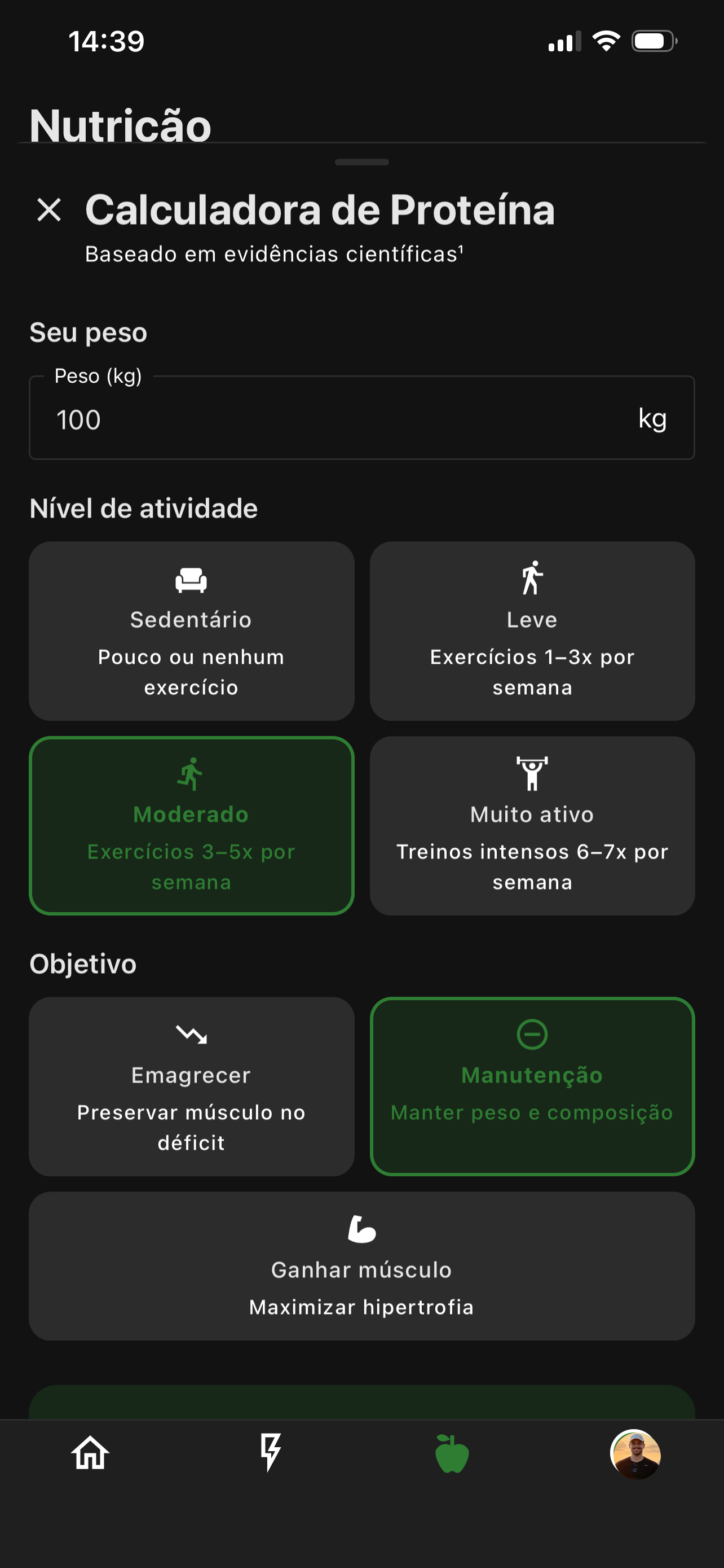 Calculadora de proteína