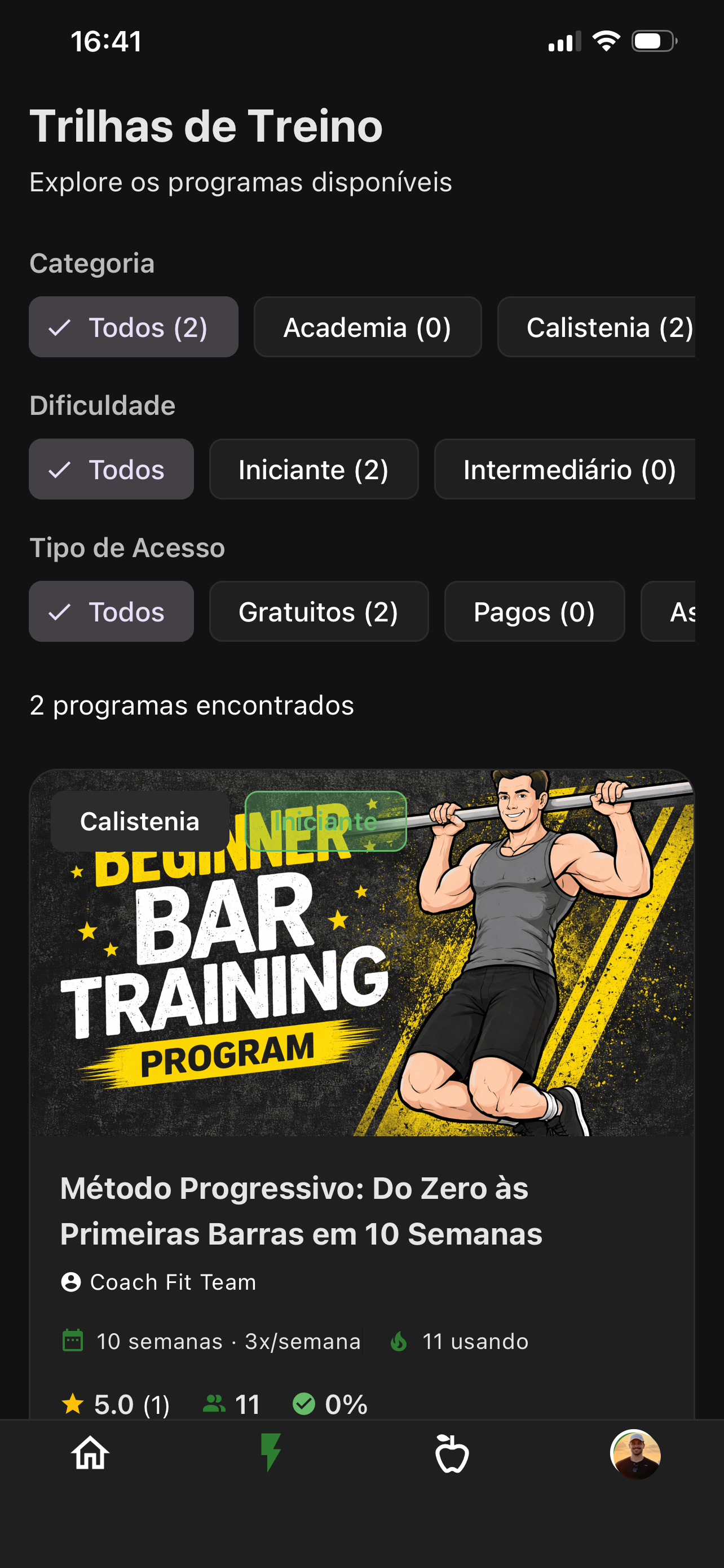 Trilhas de treino